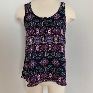 Pink Rose Floral Tank Top